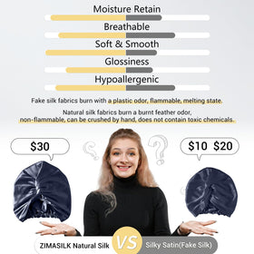 Bonnet en soie ZIMASILK porté par une femme, style et confort