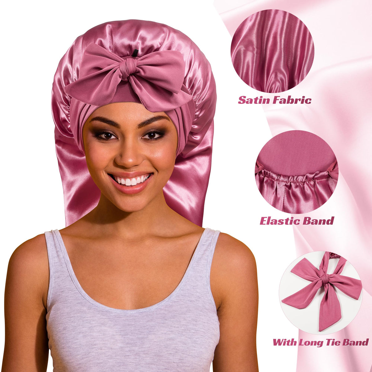Bonnet ROYBENS porté par un modèle avec cheveux longs