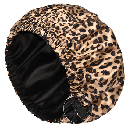 Bonnet satin ajustable YANIBEST en couleur noire vue de face