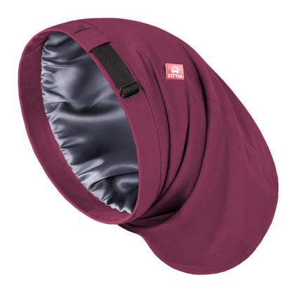 Bonnet satin Fittia large pour hommes, vue de face avec intérieur en satin