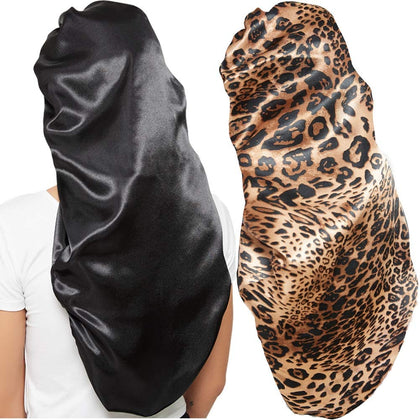 Bonnet satin Wbfwbb noir et léopard, vue avant