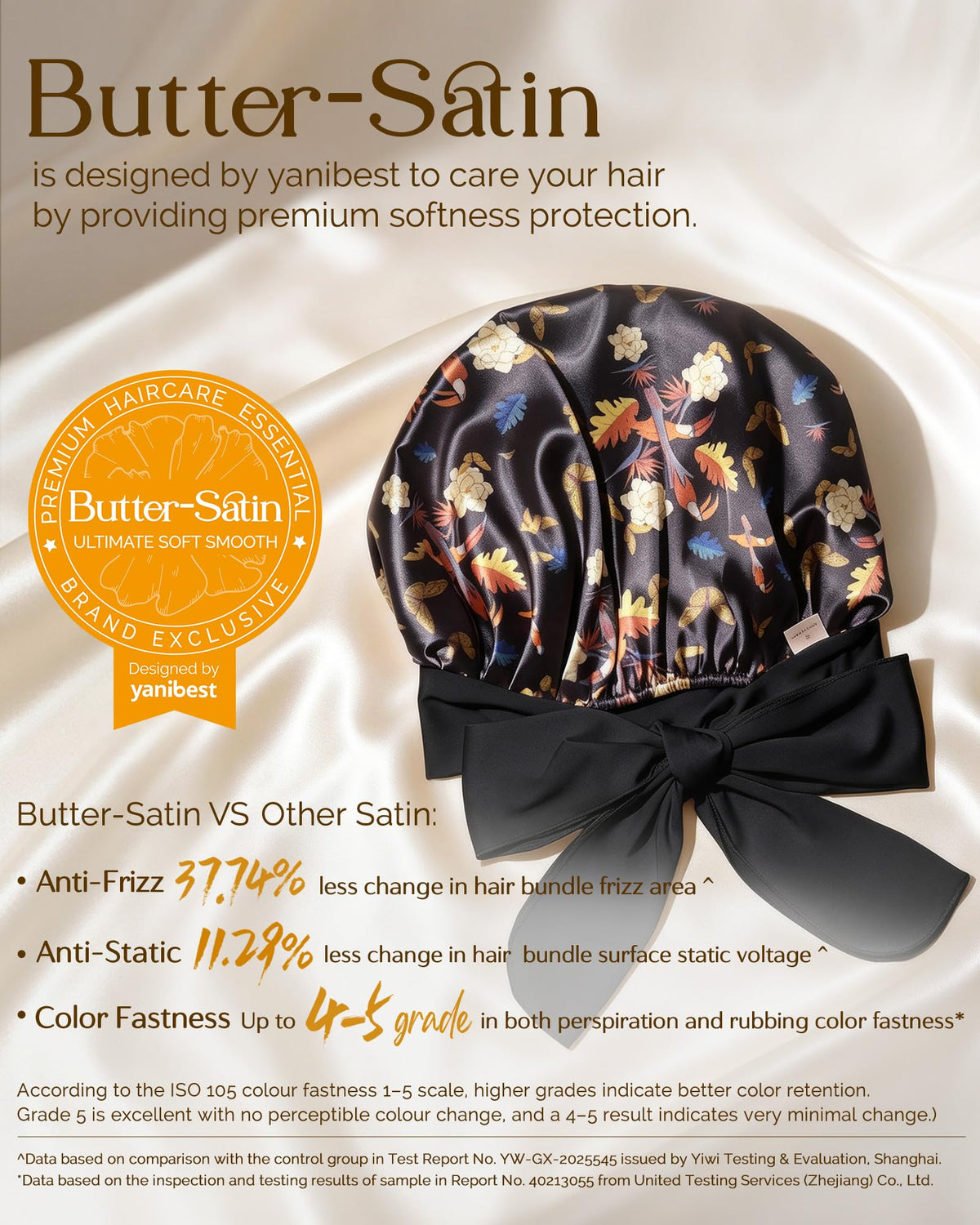Bonnet satin YANIBEST avec bande élastique ajustable