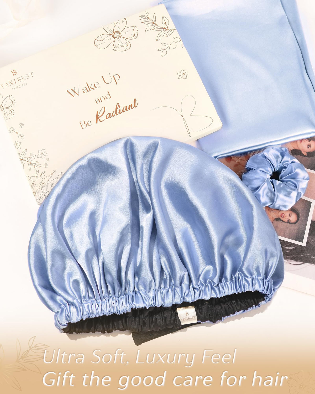 Bonnet satin YANIBEST en vue latérale