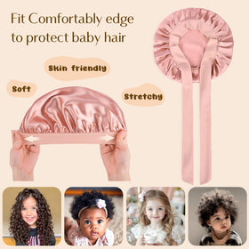 Bonnet satin YANIBEST enfant porté par un enfant