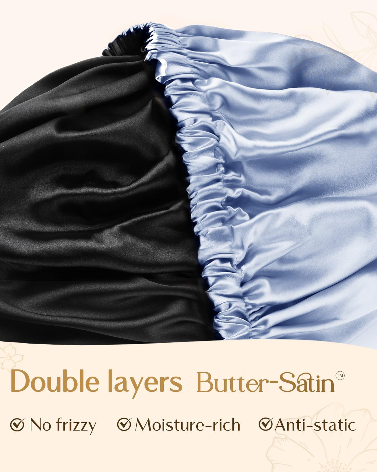 Bonnet satin YANIBEST posé sur un lit