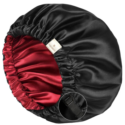 Bonnet satin YANIBEST vue avant, couleur noire