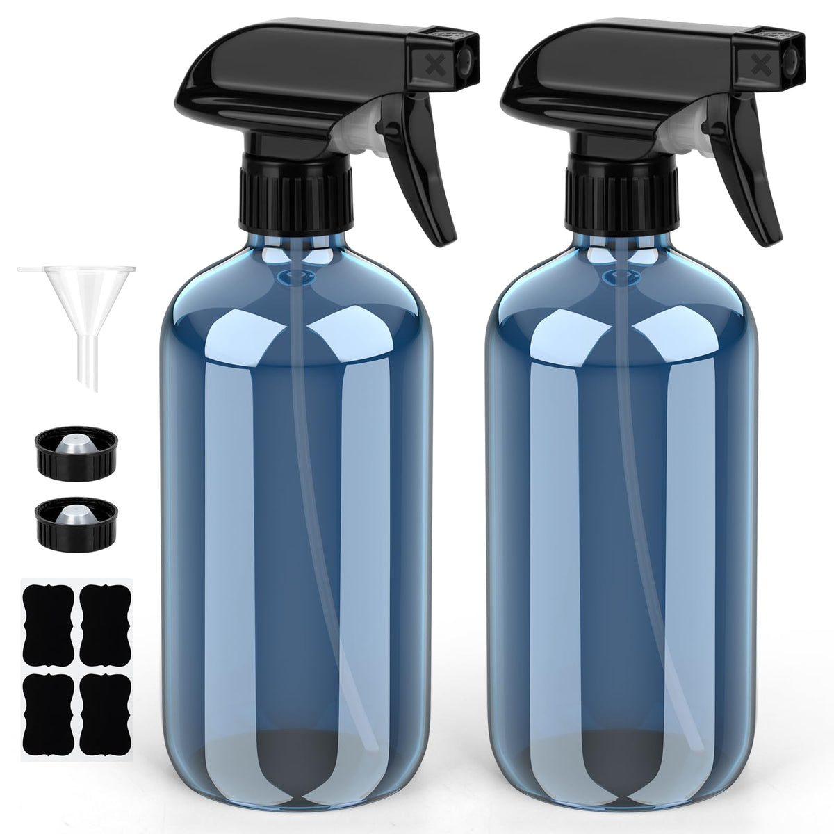 Bontip bouteille en verre 16 oz vue de face avec bouchon noir