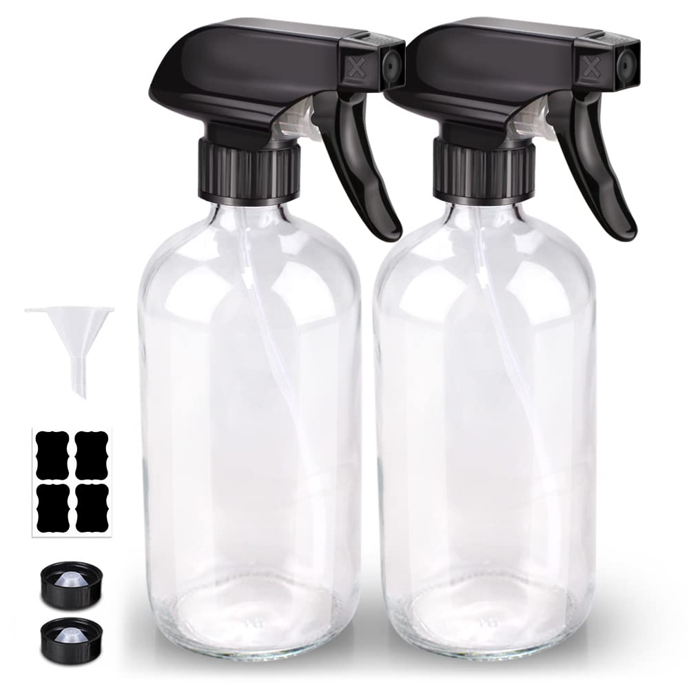 Bontip Bouteille en Verre Spray 16 oz avec bouchon noir