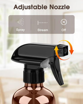 Bontip bouteille spray ambré et orange côté avec nozzle