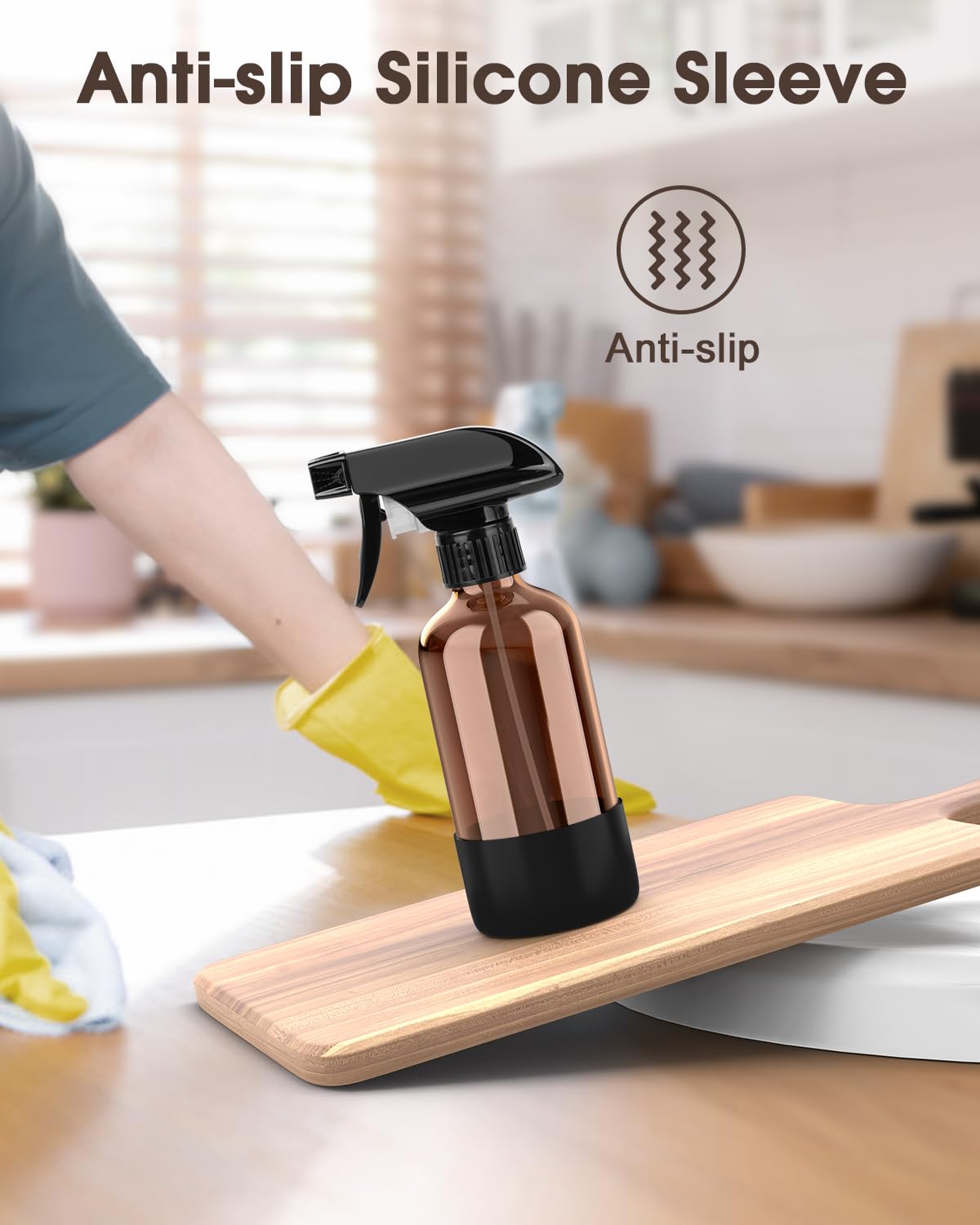Bontip bouteille spray ambré sur un bureau élégant