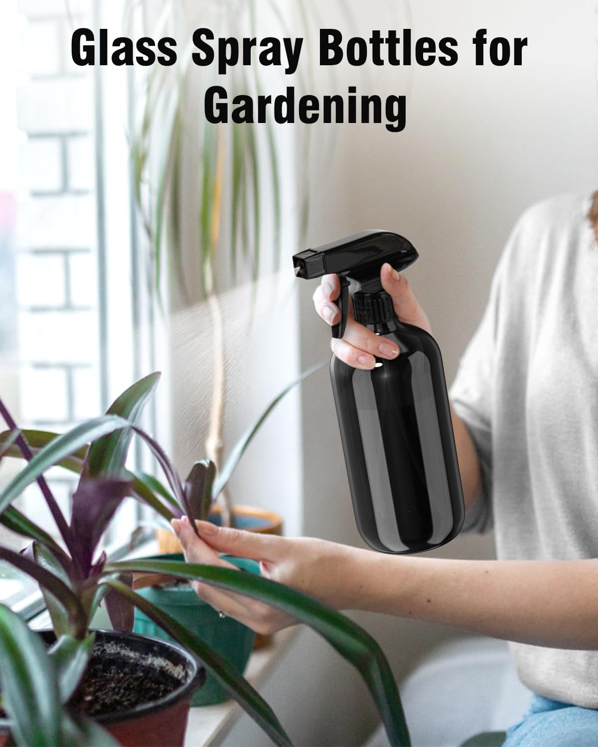 Bontip Bouteille Spray en Verre 16 oz avec ingrédients d'huile essentielle