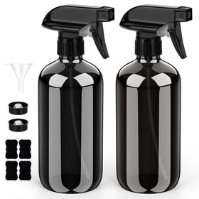 Bontip Bouteille Spray en Verre 16 oz vue de face avec bouchon noir