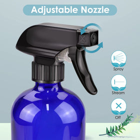 Bontip bouteille spray en verre bleu avec buse noire