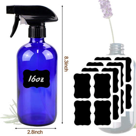 Bontip bouteille spray en verre bleu sur une table