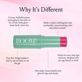 BOOM! Multistick Peony Pink application sur les joues