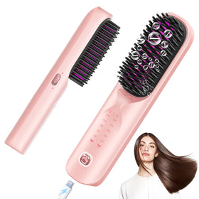 Bopcal Brosse Lissante sans Fil rose poudré vue de face
