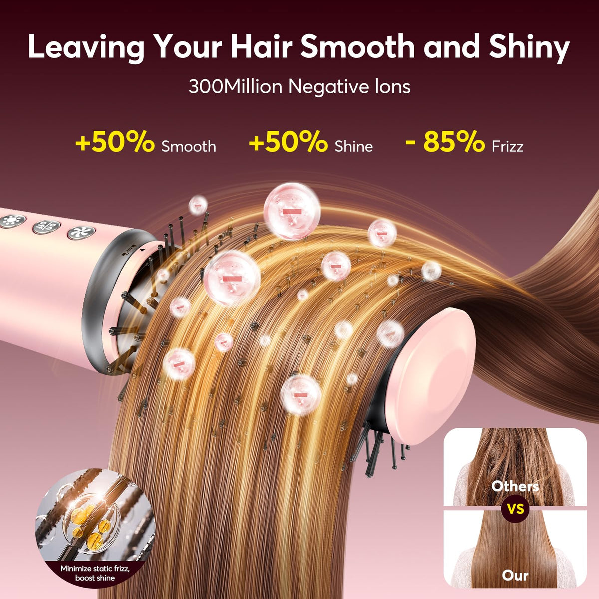 Bopcal Brosse Soufflante en action sur des cheveux