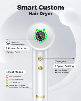 Bopcal Sèche-Cheveux Ionique léger et portable sur table