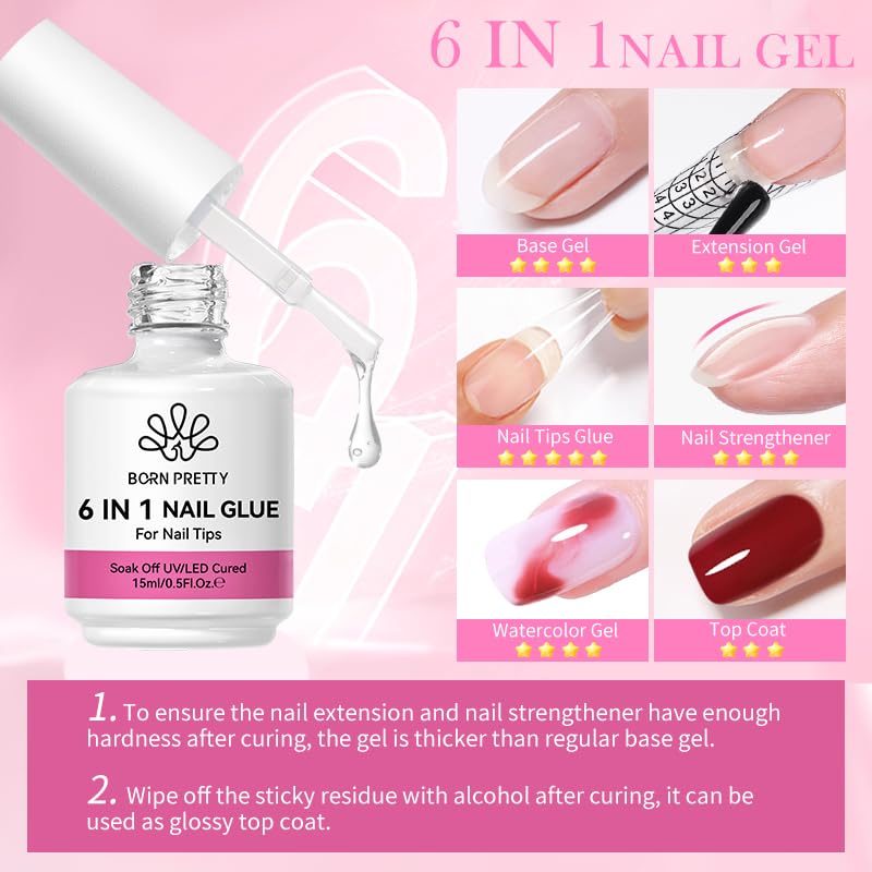 Born Pretty colle de vernis 15ML avec pinceau intégré