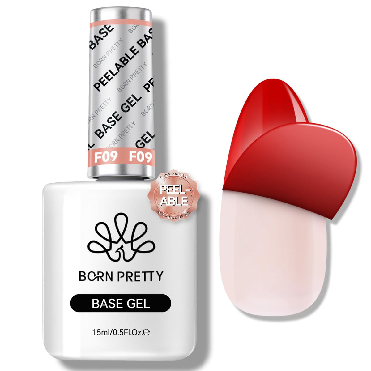 Born Pretty gel de base peel off 15ml vue avant