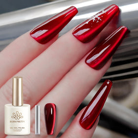 Born Pretty Gel Polish Métallique Chat Magnétique Rouge Rubis 15ml, vue avant