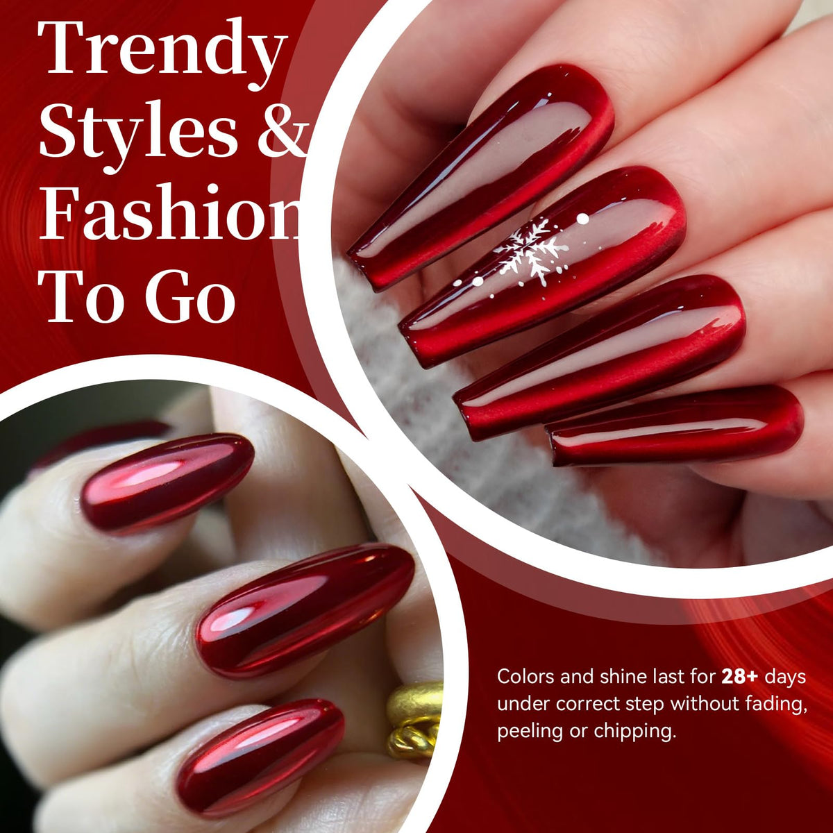 Born Pretty Gel Polish Rouge Rubis avec lampe UV pour polymérisation