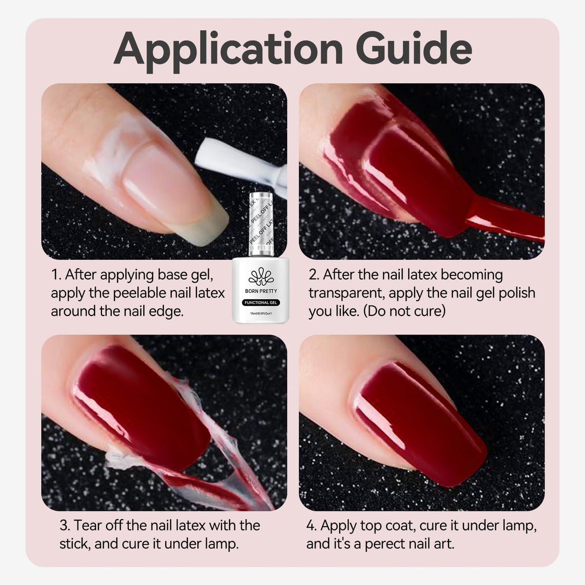 Born Pretty Liquid Latex 15ml application créative
