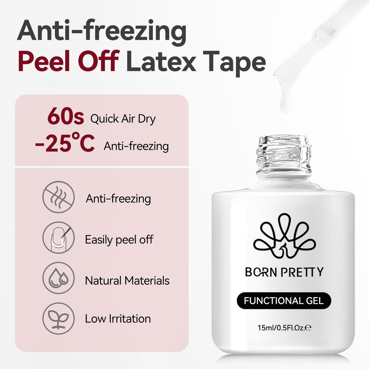 Born Pretty Liquid Latex 15ml application sur les cuticules