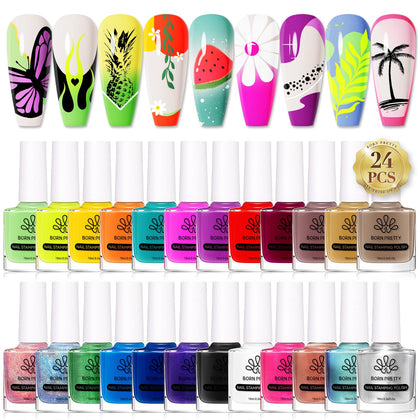 Born Pretty set de vernis à ongles holographiques 24 couleurs vue de face