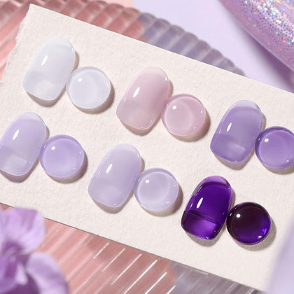 Born Pretty set de vernis gel violet 6 bouteilles avec étiquettes de couleur