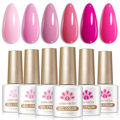 Born Pretty vernis en gel rose néon ensemble de 6 flacons