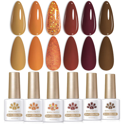 Born Pretty vernis gel couleur rouge citrouille, bouteille avant