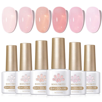 Born Pretty vernis gel jelly rose milky 7ml face avant