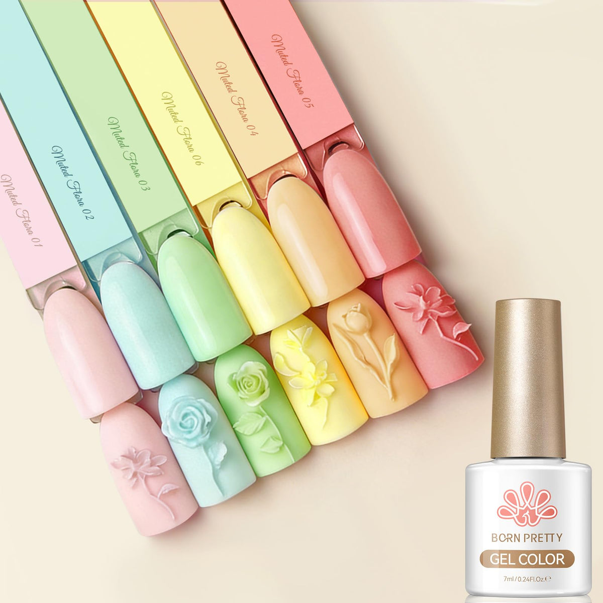 Born Pretty vernis gel macaron 7ml rose pamplemousse