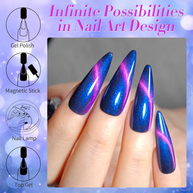 BORN PRETTY Vernis Gel Magnétique 15ml avant et après application