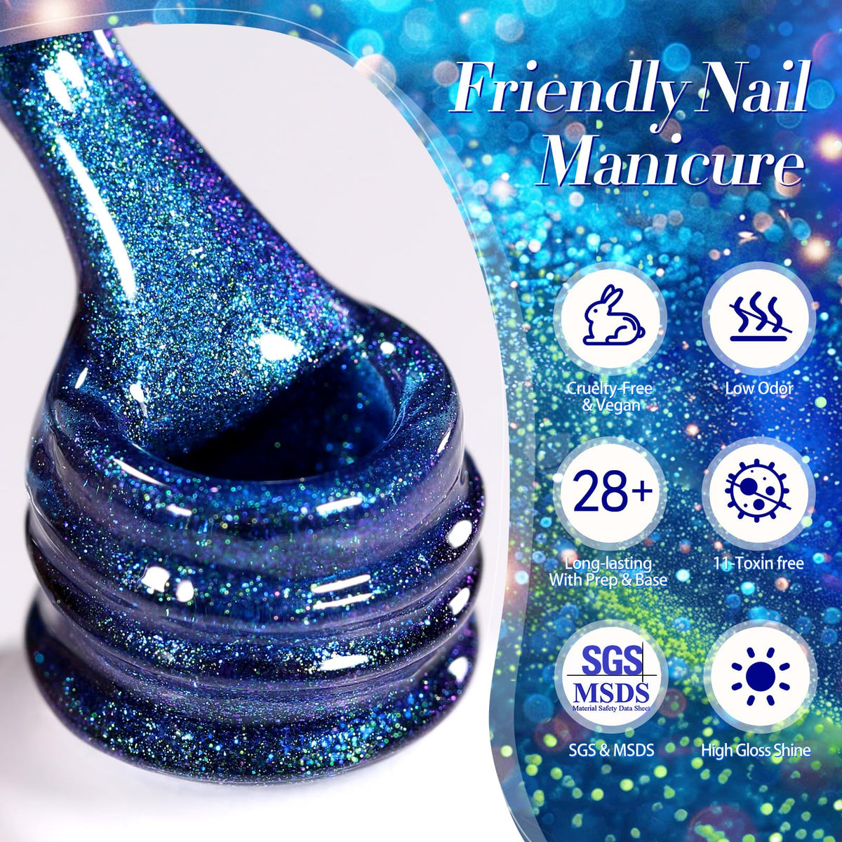 BORN PRETTY Vernis Gel Magnétique avec accessoires de nail art