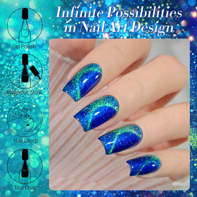 BORN PRETTY Vernis Gel Magnétique paillettes sous lumière