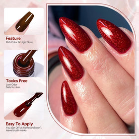 Born Pretty vernis gel rouge vif 7ml flacon avant