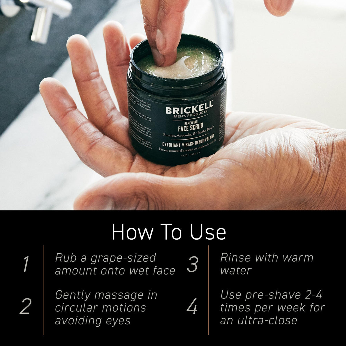 Bouchon du gommage Brickell Men's Renewing Face Scrub