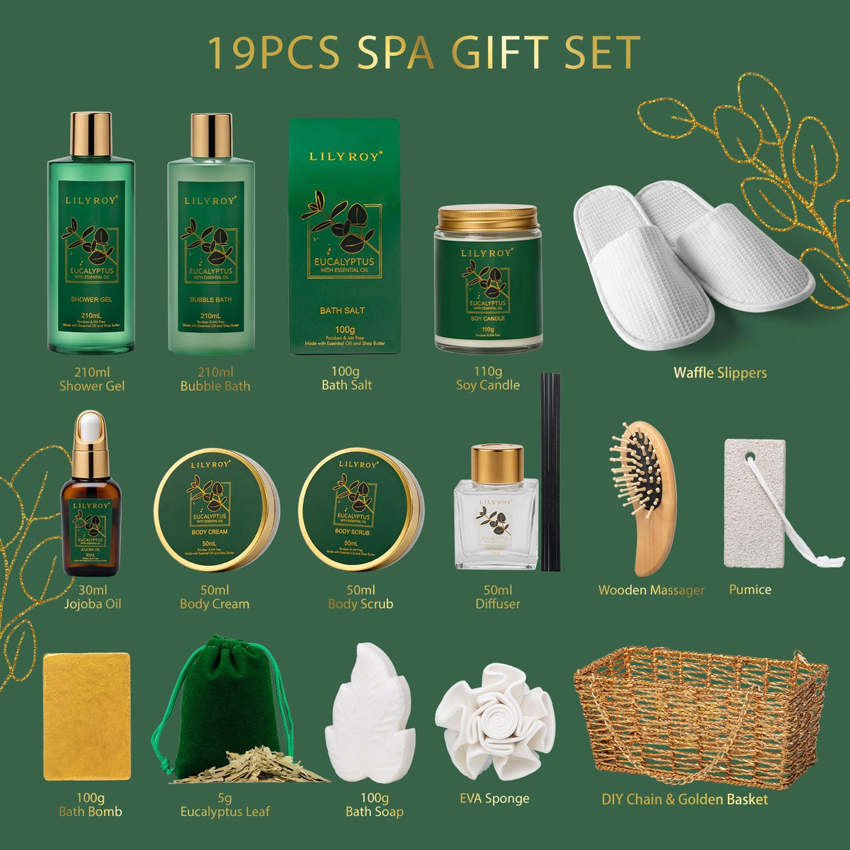 Bougie en soja et sels de bain du coffret LILY ROY