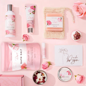 Bougie parfumée à la rose du coffret spa
