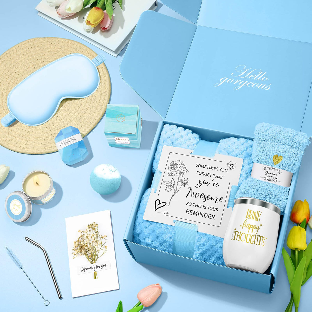Bougie parfumée océan incluse dans le panier cadeau Kalokey