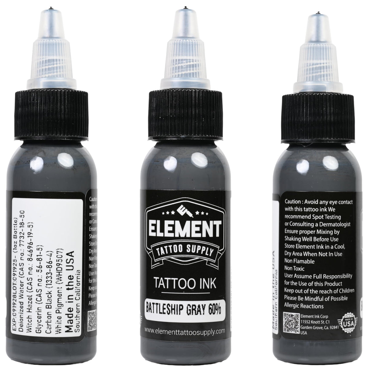 Bouteaux d'encres grises prêtes à utiliser pour tatouage