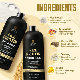 Bouteille d'Après-shampoing Eau de Riz INFINA ESSENTIALS avec capuchon