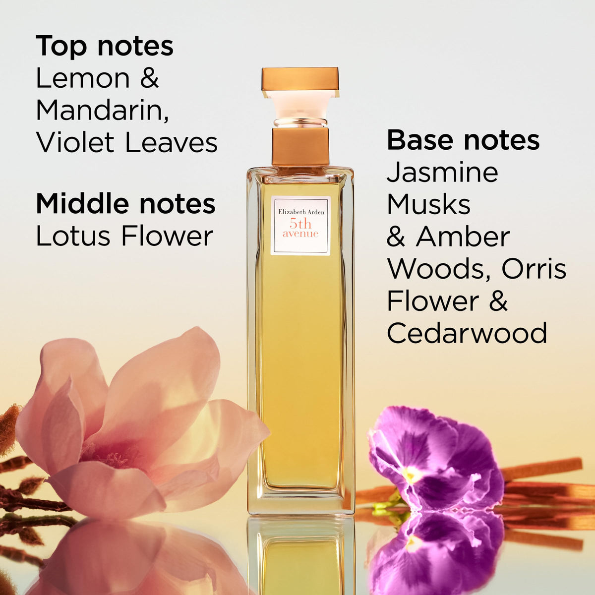 Bouteille d'Eau de Parfum Elizabeth Arden 5th Avenue mise en scène