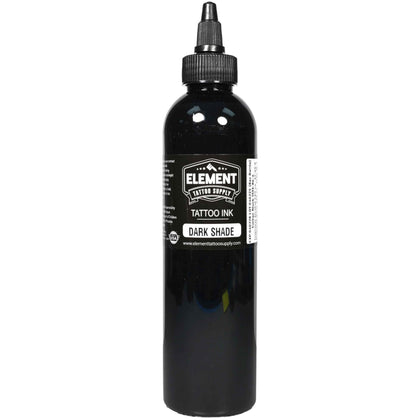 Bouteille d'encre Dark Greywash 8oz d'Element Tattoo Supply, vue avant