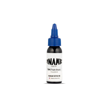 Bouteille d'encre de tatouage Dynamic Color Triple Black 1 oz vue de face