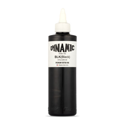Bouteille d'encre de tatouage noire Dynamic Color 8 oz vue de face