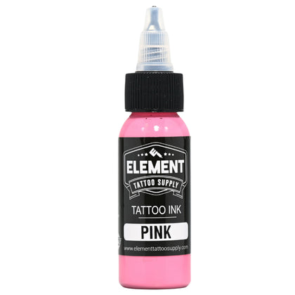 Bouteille d'encre de tatouage rose Element 1oz vue de face