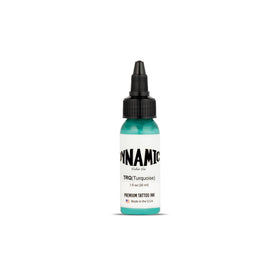 Bouteille d'encre de tatouage turquoise Dynamic Color Co 30ml vue de face.